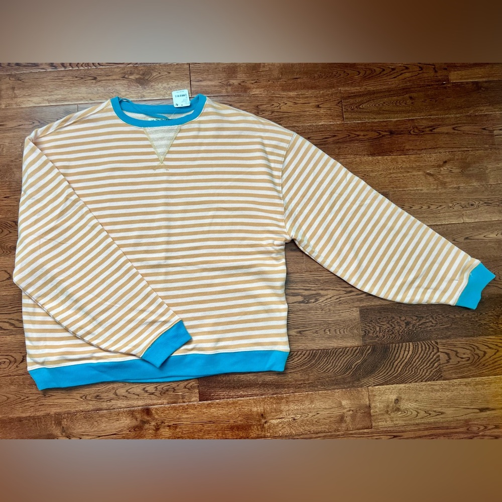 Free People Classic Striped Oversized Crewneck